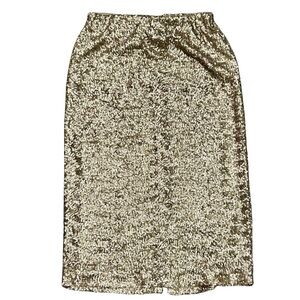 Ucci Venezia Gold Sequin Midi Skirt Made in Italy Women’s